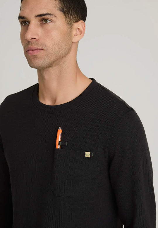 Grey's Anatomy by Barco Scrubs Men's Nomad Long Sleeve Top Black | scrub-supply.com