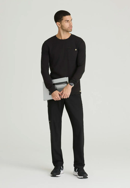 Grey's Anatomy by Barco Scrubs Men's Nomad Long Sleeve Top Black | scrub-supply.com