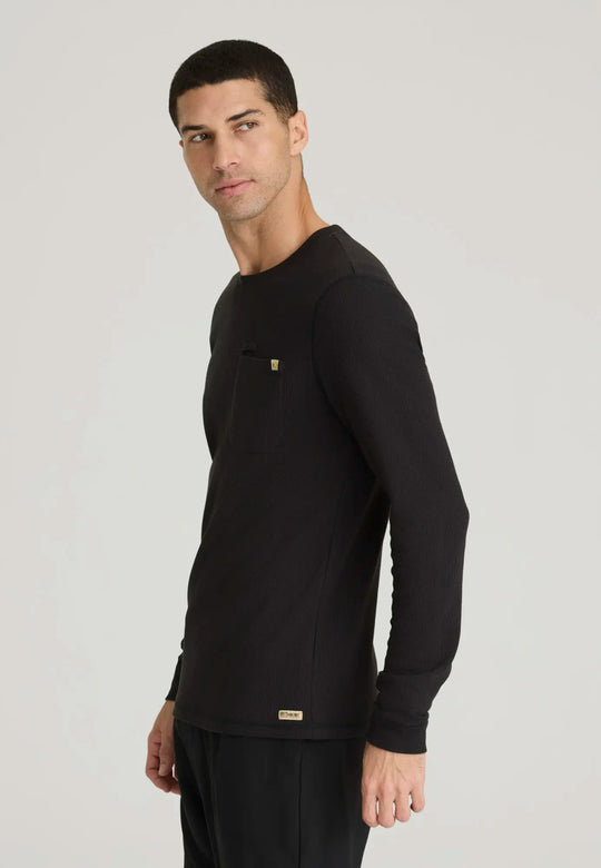 Grey's Anatomy by Barco Scrubs Men's Nomad Long Sleeve Top Black | scrub-supply.com