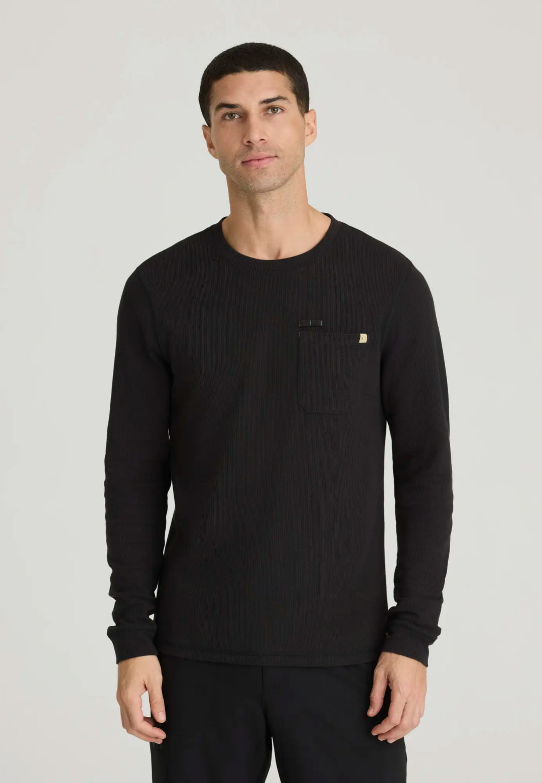 Grey's Anatomy by Barco Scrubs Men's Nomad Long Sleeve Top Black | scrub-supply.com