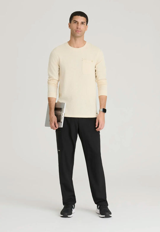 Grey's Anatomy by Barco Scrubs Men's Nomad Long Sleeve Top Soft Dune | scrub-supply.com