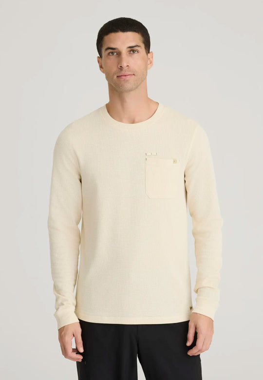 Grey's Anatomy by Barco Scrubs Men's Nomad Long Sleeve Top Soft Dune | scrub-supply.com
