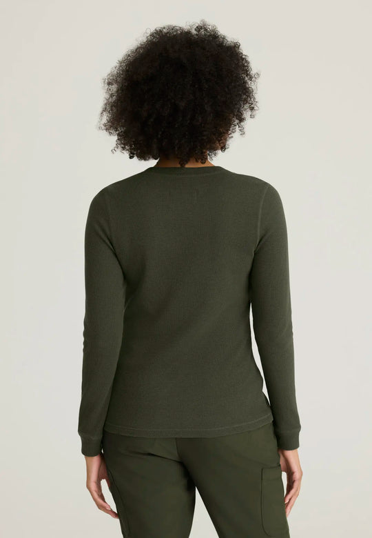 Grey's Anatomy by Barco Scrubs Women's Wanderlust Long Sleeve Top Fern | scrub-supply.com