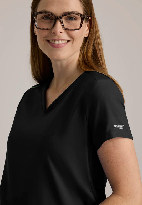 Grey's Anatomy by Barco Scrubs Promise Maternity Top Black | scrub-supply.com