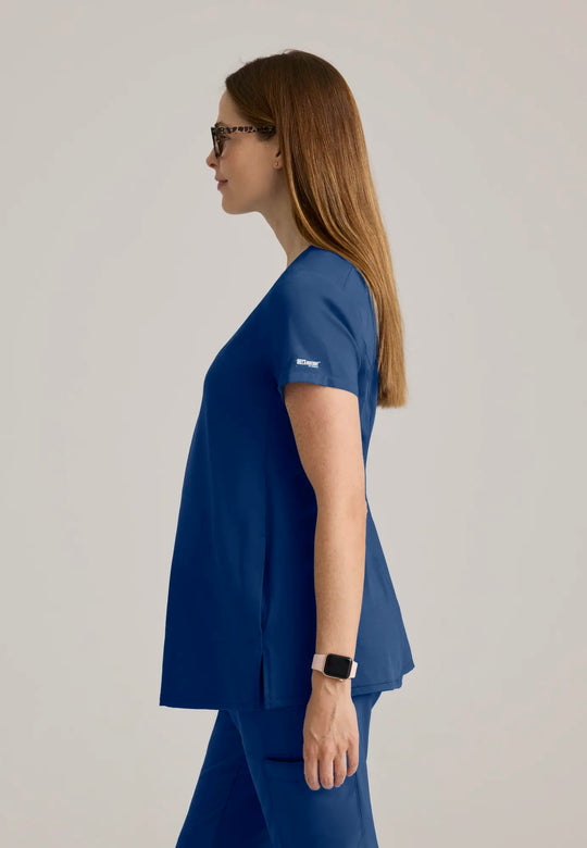 Grey's Anatomy by Barco Scrubs Promise Maternity Top Indigo | scrub-supply.com