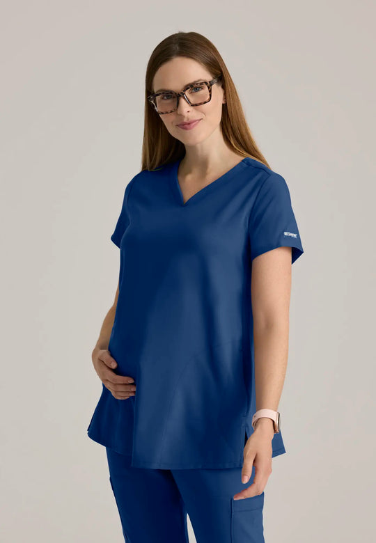 Grey's Anatomy by Barco Scrubs Promise Maternity Top Indigo | scrub-supply.com