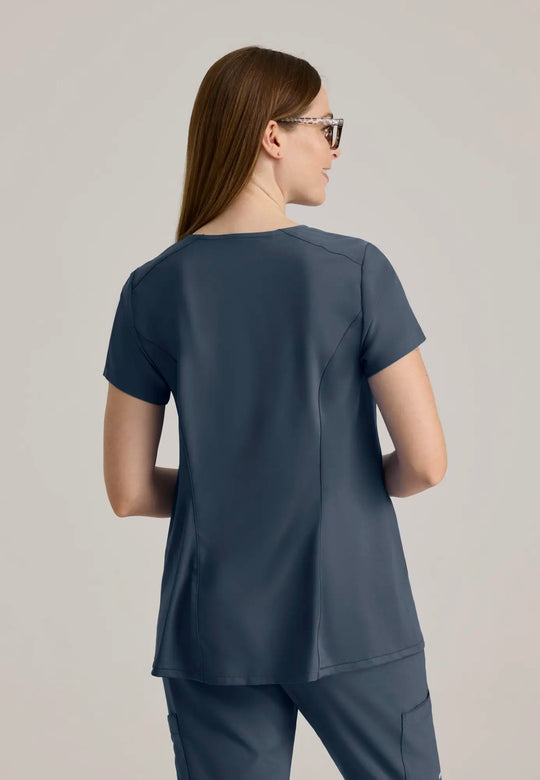 Grey's Anatomy by Barco Scrubs Promise Maternity Top Steel | scrub-supply.com