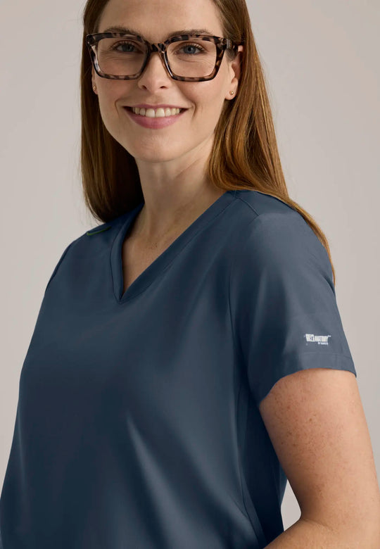 Grey's Anatomy by Barco Scrubs Promise Maternity Top Steel | scrub-supply.com