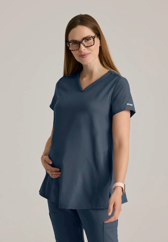Grey's Anatomy by Barco Scrubs Promise Maternity Top Steel | scrub-supply.com