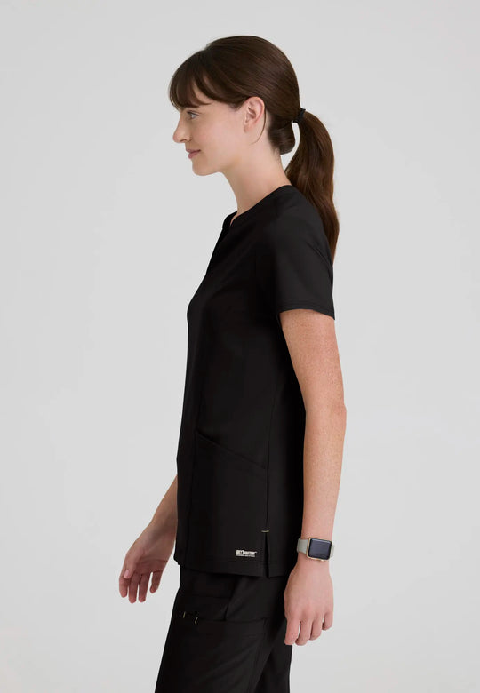 Grey's Anatomy by Barco Scrubs Women's Sky Top Black | scrub-supply.com