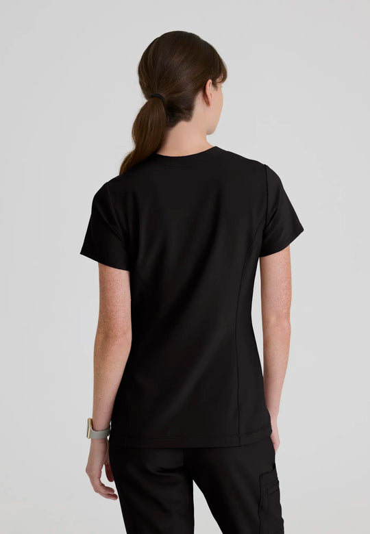 Grey's Anatomy by Barco Scrubs Women's Sky Top Black | scrub-supply.com