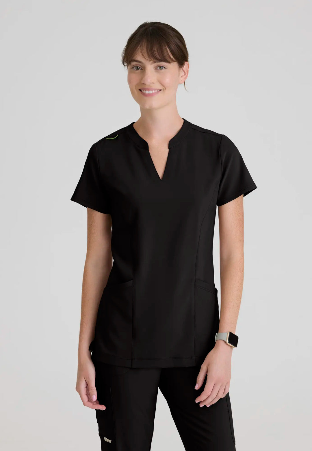 Grey's Anatomy by Barco Scrubs Women's Sky Top Black | scrub-supply.com