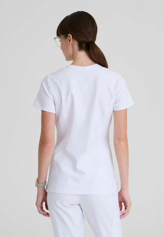 Grey's Anatomy by Barco Scrubs Women's Sky Top White | scrub-supply.com