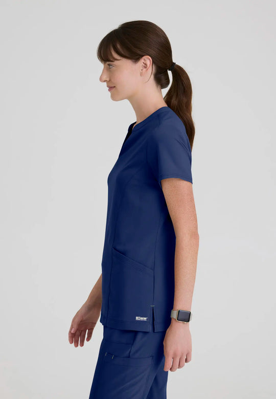 Grey's Anatomy by Barco Scrubs Women's Sky Top Indigo | scrub-supply.com