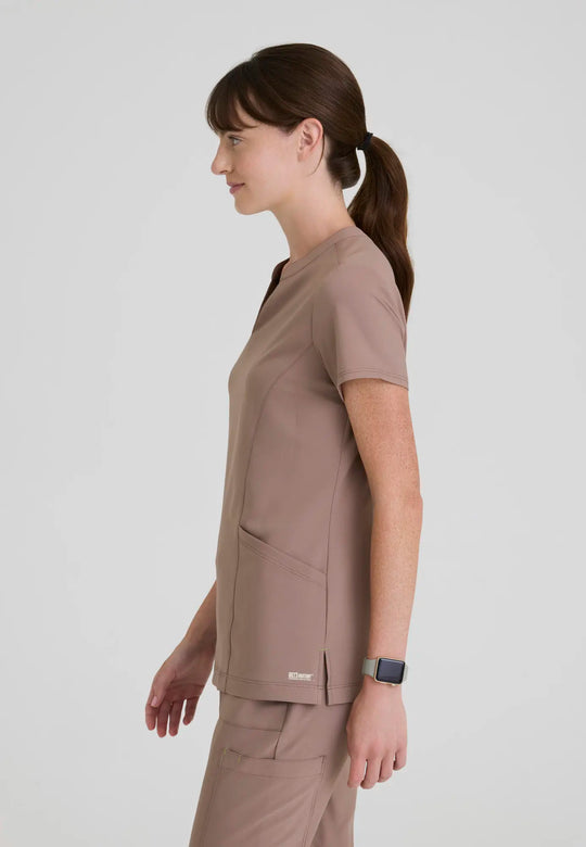 Grey's Anatomy by Barco Scrubs Women's Sky Top Driftwood | scrub-supply.com