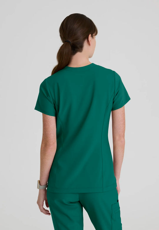 Grey's Anatomy by Barco Scrubs Women's Sky Top Hunter Green | scrub-supply.com