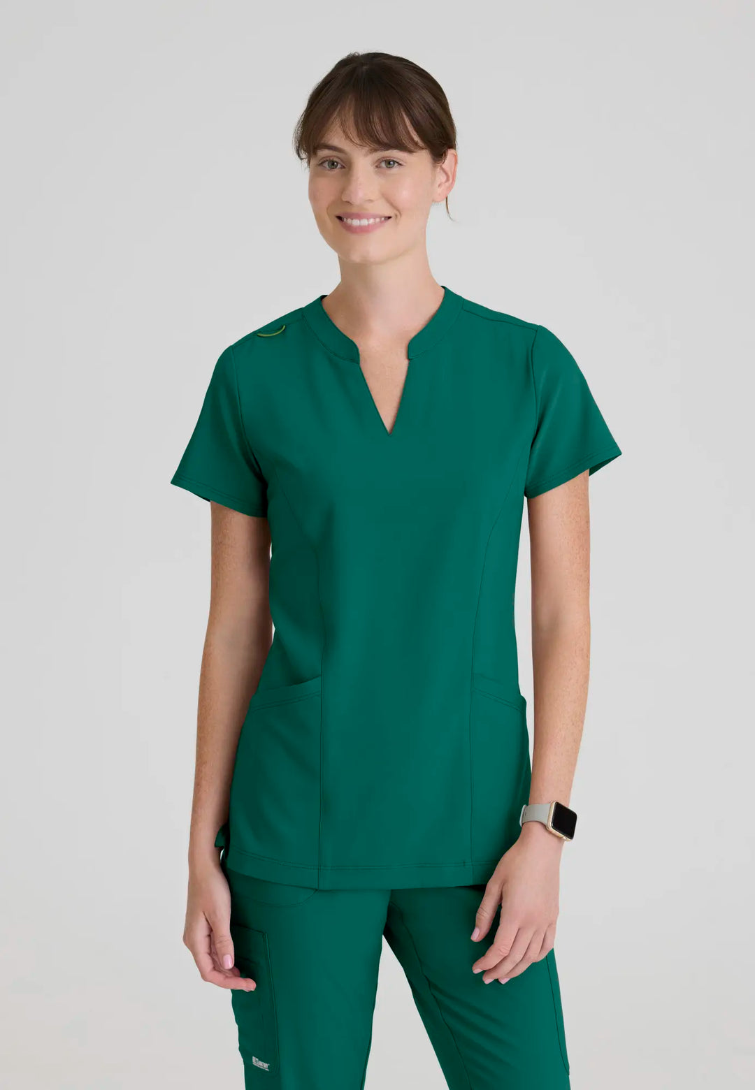 Grey's Anatomy by Barco Scrubs Women's Sky Top Hunter Green | scrub-supply.com