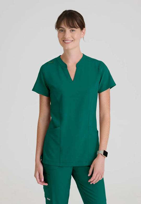 Grey's Anatomy by Barco Scrubs Women's Sky Top Hunter Green | scrub-supply.com