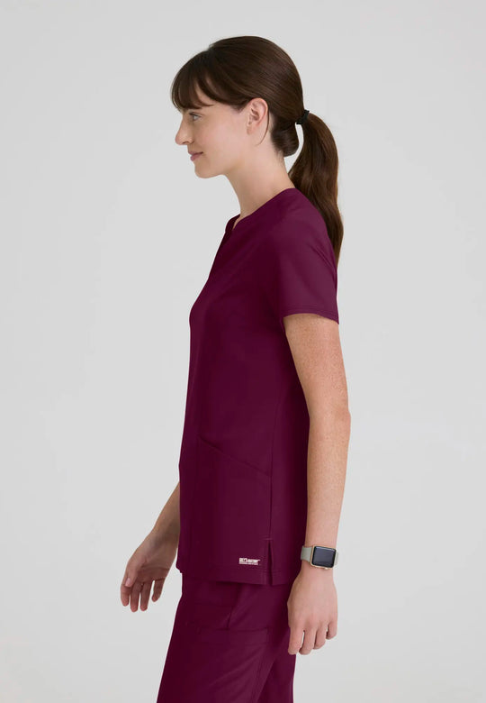 Grey's Anatomy by Barco Scrubs Women's Sky Top Wine | scrub-supply.com
