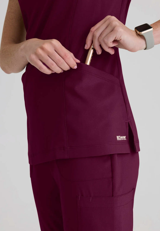 Grey's Anatomy by Barco Scrubs Women's Sky Top Wine | scrub-supply.com