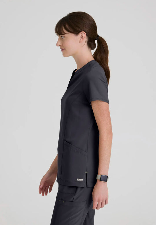 Grey's Anatomy by Barco Scrubs Women's Sky Top Steel | scrub-supply.com