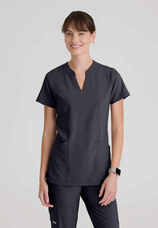 Grey's Anatomy by Barco Scrubs Women's Sky Top Steel | scrub-supply.com