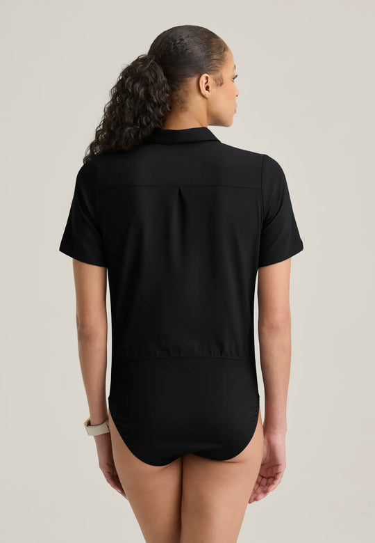 Grey's Anatomy by Barco Scrubs Women's Terran Bodysuit Black | scrub-supply.com