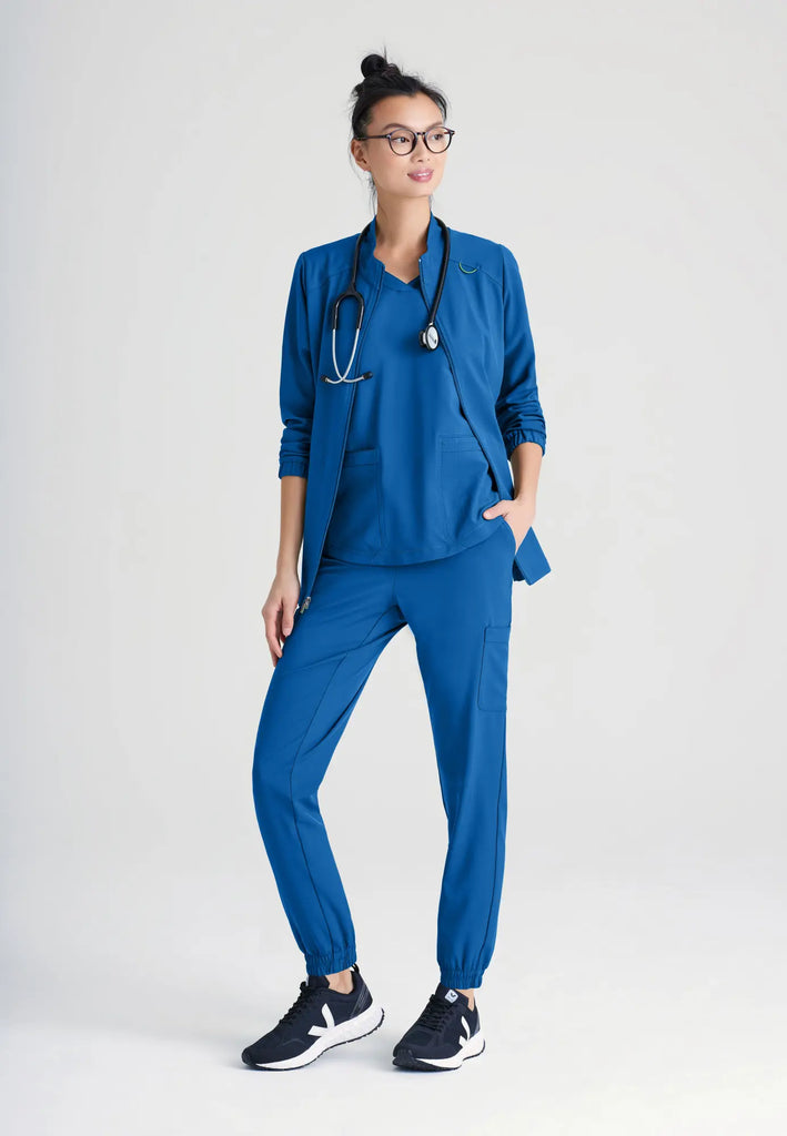 Barco Scrubs Women's Virtue Warm-Up New Royal | scrub-supply.com