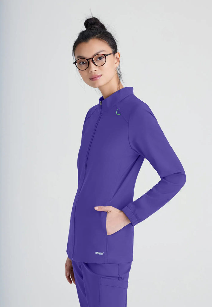 Barco Scrubs Women's Virtue Warm-Up New Grape | scrub-supply.com