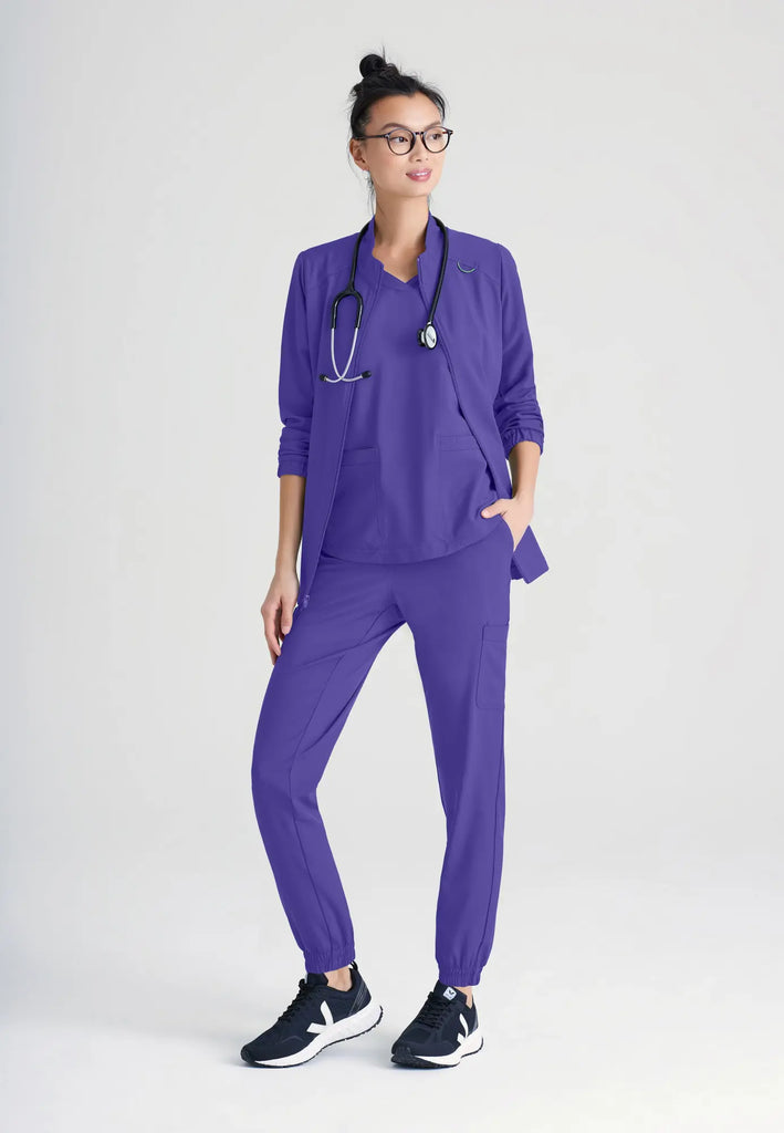 Barco Scrubs Women's Virtue Warm-Up New Grape | scrub-supply.com