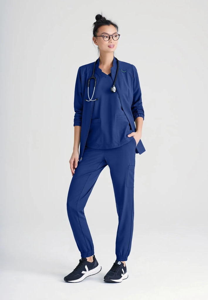 Barco Scrubs Women's Virtue Warm-Up Indigo | scrub-supply.com