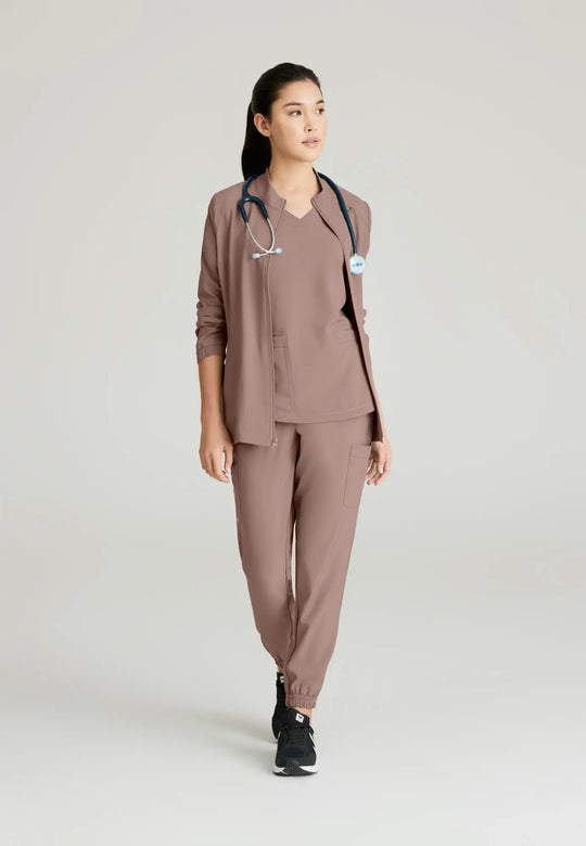 Grey's Anatomy by Barco Scrubs Women's Virtue Warm-Up Driftwood | scrub-supply.com