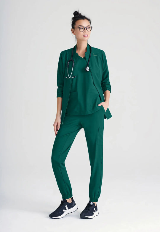 Barco Scrubs Women's Virtue Warm-Up Hunter Green | scrub-supply.com