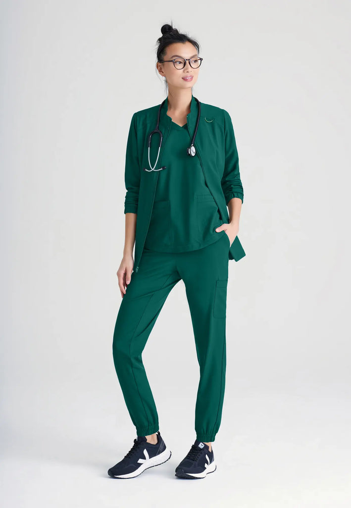 Barco Scrubs Women's Virtue Warm-Up Hunter Green | scrub-supply.com