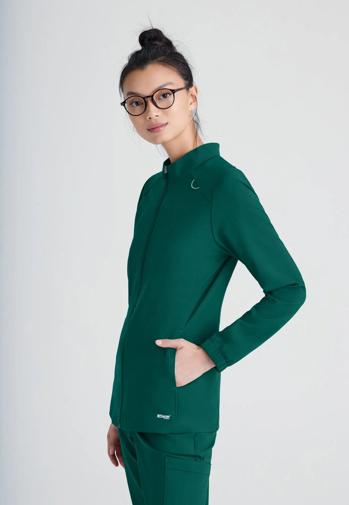 Barco Scrubs Women's Virtue Warm-Up Hunter Green | scrub-supply.com