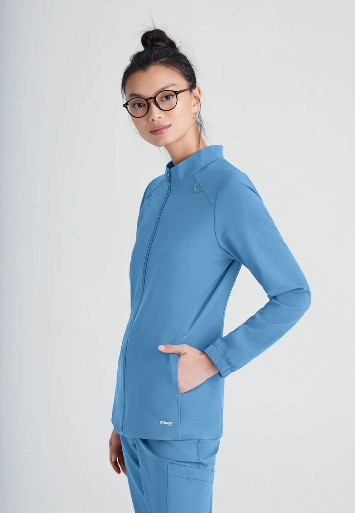 Barco Scrubs Women's Virtue Warm-Up Ceil Blue | scrub-supply.com