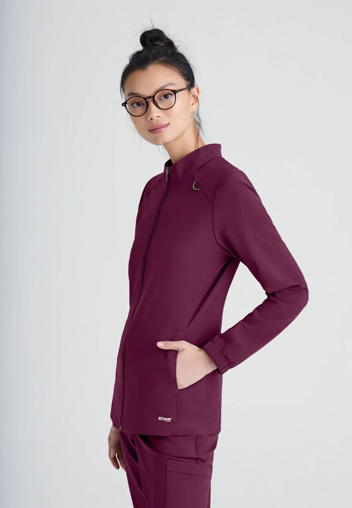 Barco Scrubs Women's Virtue Warm-Up Wine | scrub-supply.com