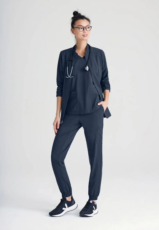 Barco Scrubs Women's Virtue Warm-Up Steel | scrub-supply.com