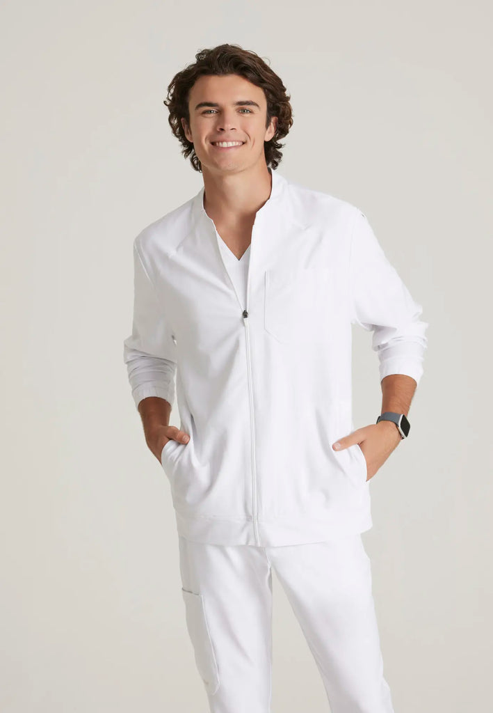 Barco Scrubs Men's Cycle Warm-Up White | scrub-supply.com