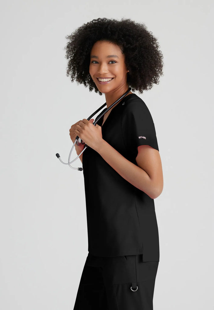 Barco Scrubs Women's Bree Top Black | scrub-supply.com