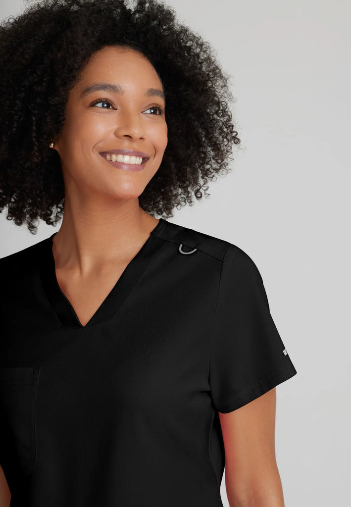 Barco Scrubs Women's Bree Top Black | scrub-supply.com