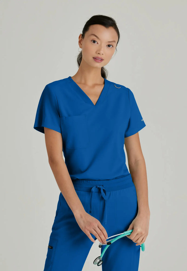 Barco Scrubs Women's Bree Top New Royal | scrub-supply.com