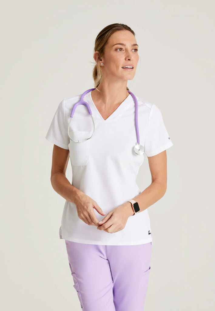 Barco Scrubs Women's Bree Top White | scrub-supply.com