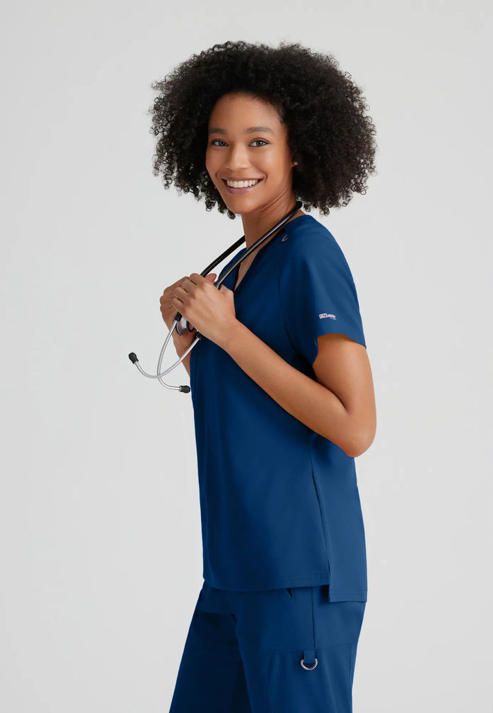 Barco Scrubs Women's Bree Top Indigo | scrub-supply.com