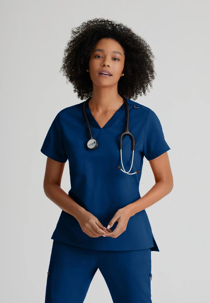 Barco Scrubs Women's Bree Top Indigo | scrub-supply.com