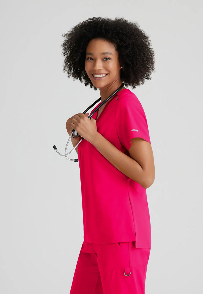 Barco Scrubs Women's Bree Top Vibrance Pink | scrub-supply.com