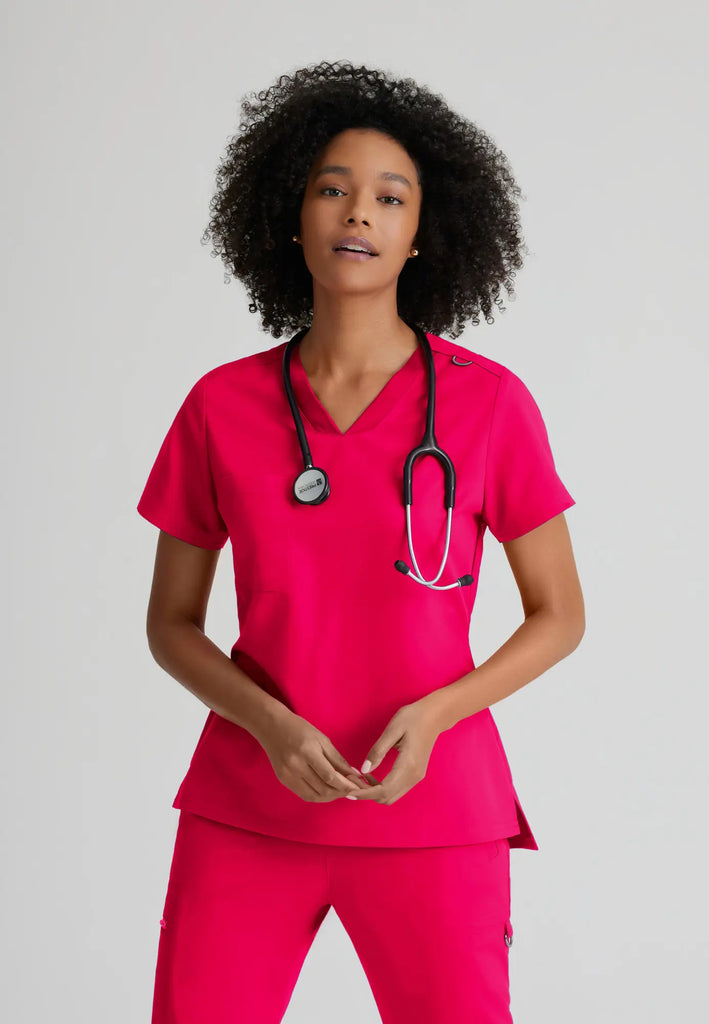 Barco Scrubs Women's Bree Top Vibrance Pink | scrub-supply.com