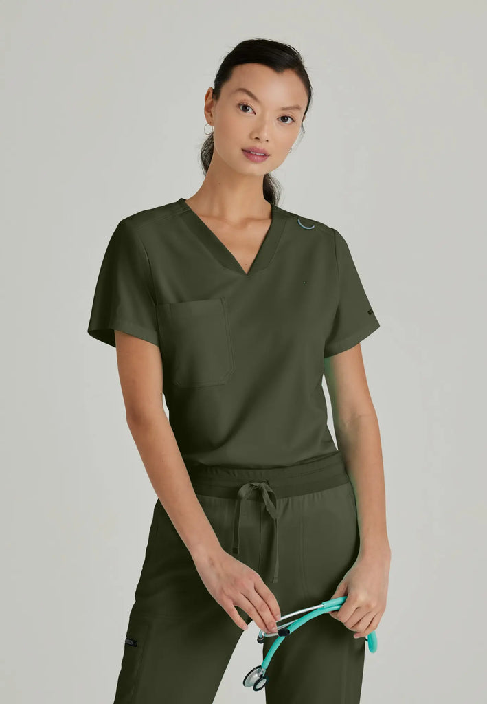 Barco Scrubs Women's Bree Top Olive | scrub-supply.com