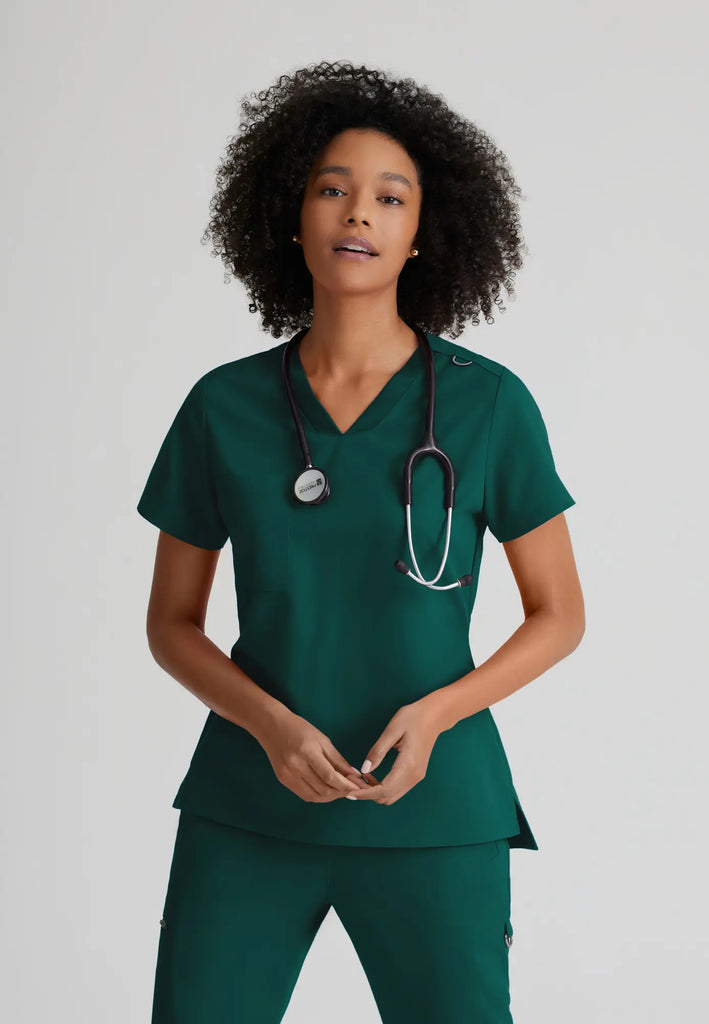 Barco Scrubs Women's Bree Top Hunter Green | scrub-supply.com