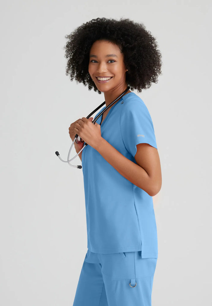 Barco Scrubs Women's Bree Top Ceil Blue | scrub-supply.com